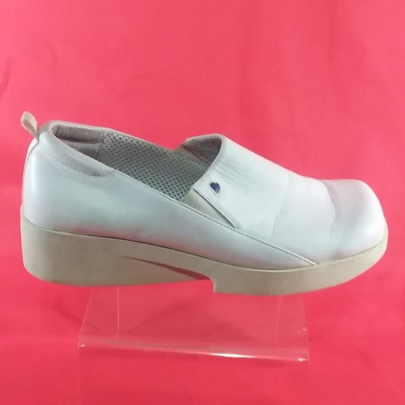 nurse mates white leather shoes